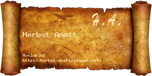 Herbst Anett névjegykártya